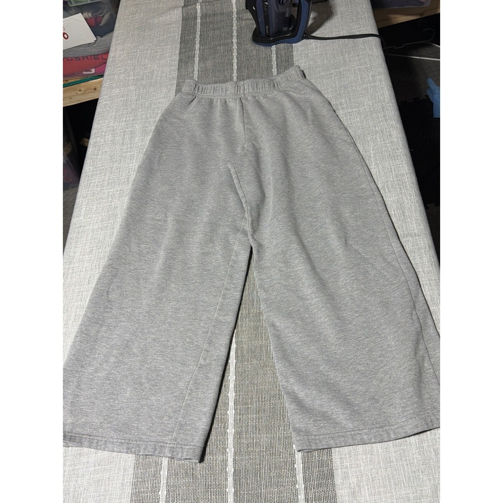 Womens Gray Wide Leg Sweatpants Elastic Waist Lounge Pants small/med